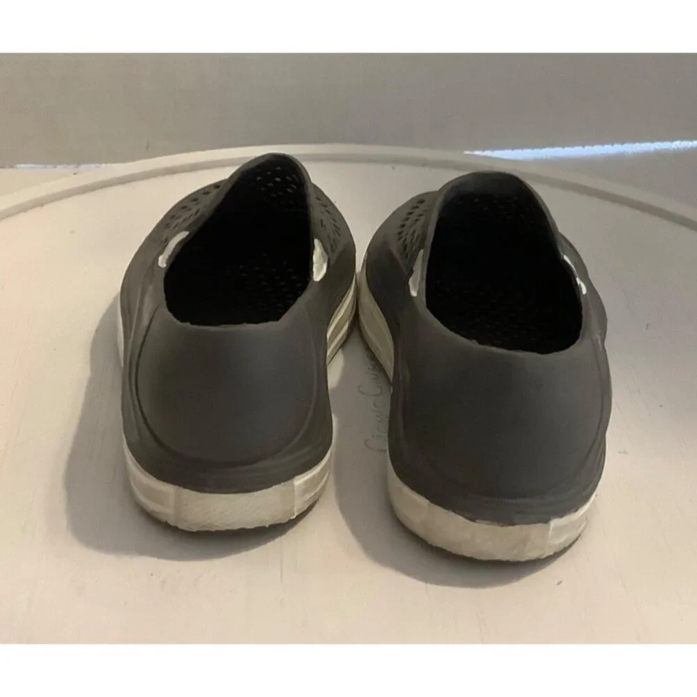 First Steps‎ by Stepping Stones Slip On Garden Clogs Shoes Toddler 6 Gray White